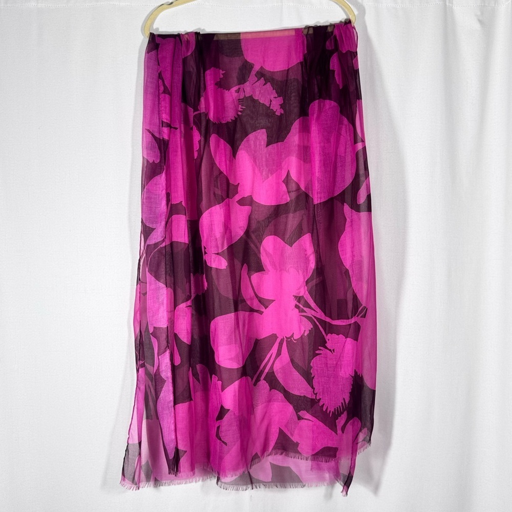 Pink & Plum Floral Sheer Scarf